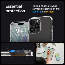 Spigen Ultra Hybrid dėklas, skirtas iPhone 15 Pro Max - skaidrus ir matinis