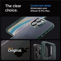 Spigen Ultra Hybrid dėklas iPhone 15 Pro Max - tamsiai žalias