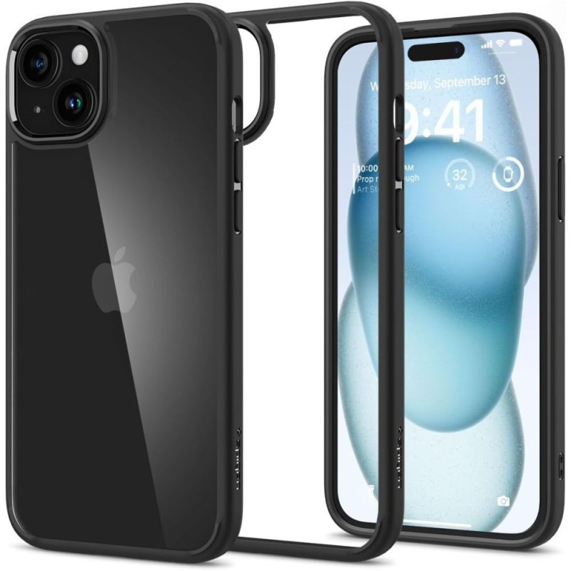 Spigen Ultra Hybrid dėklas iPhone 15 - matinė juoda