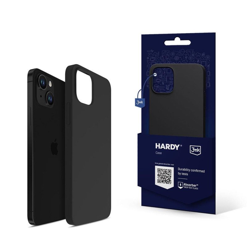 3mk Hardy Silicone MagCase dėklas, skirtas iPhone 15 Plus - grafitas