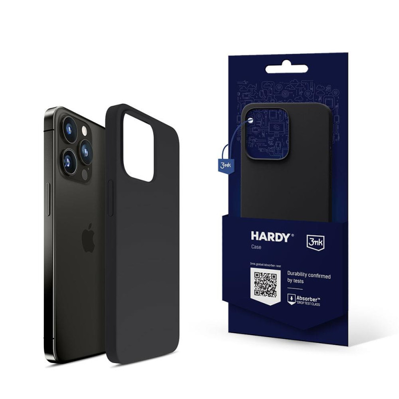 3mk Hardy Silicone MagCase dėklas iPhone 15 Pro - grafitas