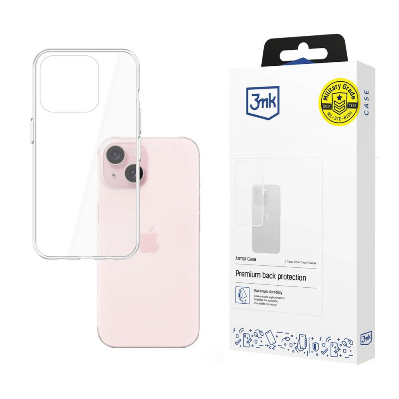 3mk Armor Case iPhone 15 - skaidrus