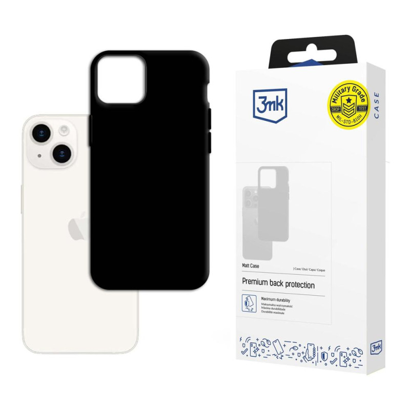 3mk matinis dėklas iPhone 15 - juodas