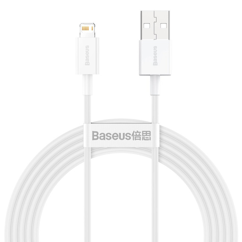 „Baseus Superior“ kabelis USB – „Lightning 2,4A“ 2 m baltas (CALYS-C02)