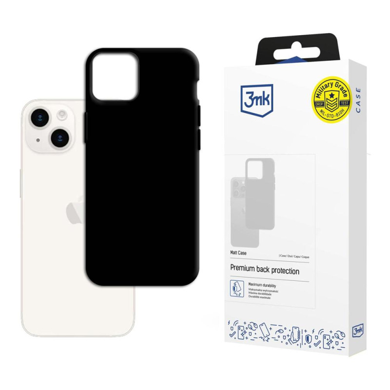 3mk matinis dėklas, skirtas iPhone 15 Plus – juodas