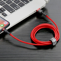 Baseus Cafule USB-A / Lightning 1.5A QC 3.0 kabelis 2 m – raudonas