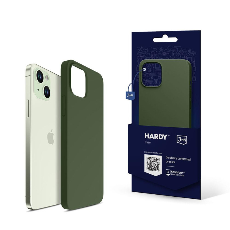 3mk Hardy Silicone MagCase dėklas iPhone 15 - žalias
