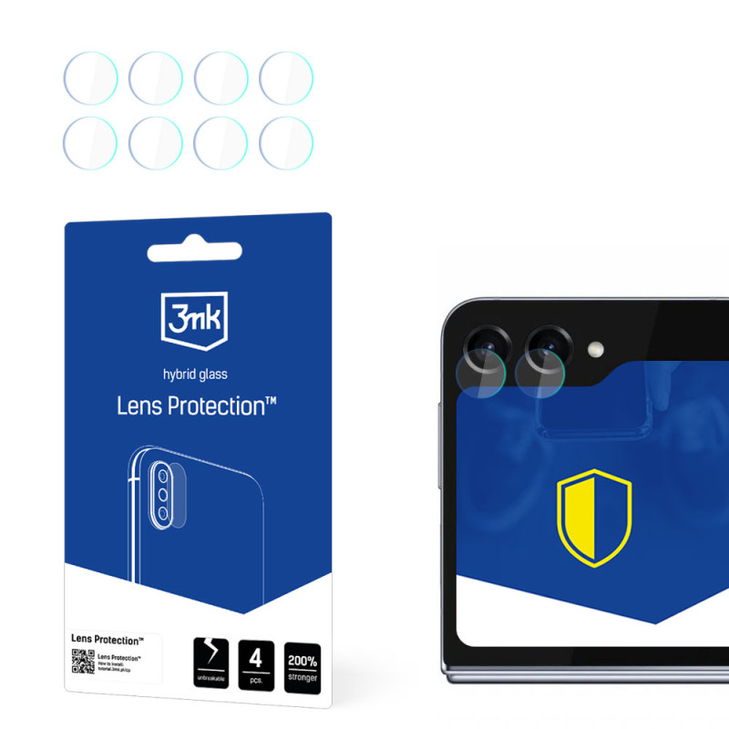 3mk Lens Protection™ hibridinis fotoaparato stiklas, skirtas Samsung Galaxy Z Flip 5 (priekyje)