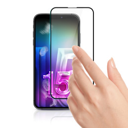 9H 3mk HardGlass Max Lite™ stiklas, skirtas iPhone 15 Pro