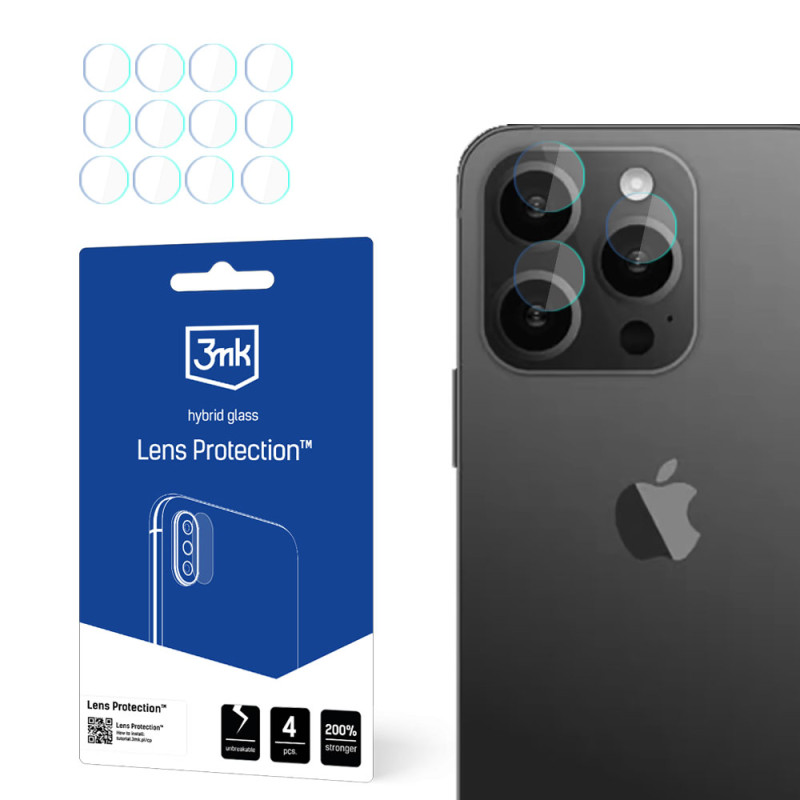 3mk Lens Protection™ hibridinis fotoaparato stiklas, skirtas iPhone 15 Pro