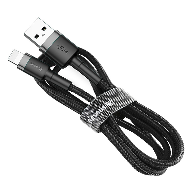 Baseus Cafule USB-A / Lightning 1.5A QC 3.0 kabelis 2 m - juodas