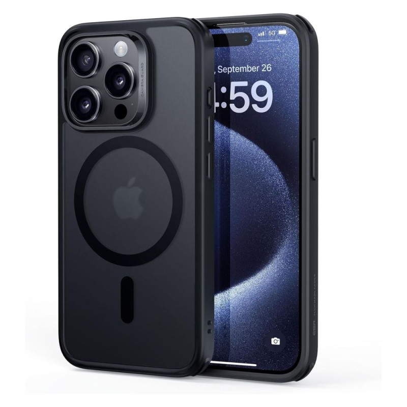 ESR Classic Hybrid Halolock Dėklas su MagSafe, skirtas iPhone 15 Pro – skaidrus ir juodas