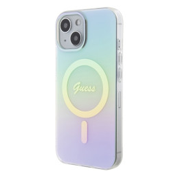 Guess IML Iridescent MagSafe dėklas iPhone 15 - turkis