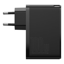 Baseus GaN2 Pro greitas sieninis įkroviklis 100 W USB / USB Type C Quick Charge 4+ Power Delivery juodas (CCGAN2P-L01)