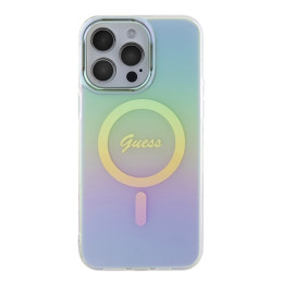 Guess IML Iridescent MagSafe dėklas, skirtas iPhone 15 Pro Max - turkis