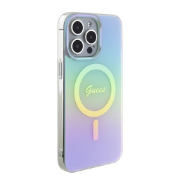 Guess IML Iridescent MagSafe dėklas, skirtas iPhone 15 Pro Max - turkis