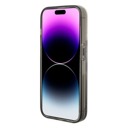 Karl Lagerfeld Liquid Glitter Ikonik dėklas iPhone 15 Pro - skaidrus