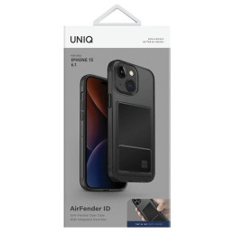 UNIQ Air Fender ID kortelių lizdo dėklas iPhone 15 - pilkas