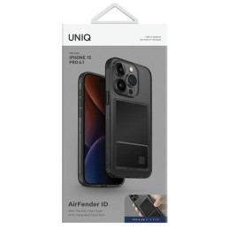 UNIQ Air Fender ID kortelių lizdo dėklas iPhone 15 Pro - pilkas