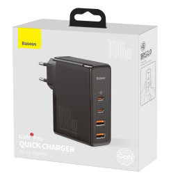 Baseus GaN2 Pro greitas sieninis įkroviklis 100 W USB / USB Type C Quick Charge 4+ Power Delivery juodas (CCGAN2P-L01)