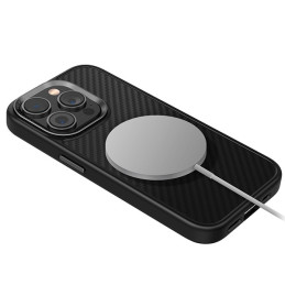 UNIQ Keva Magclick įkrovimo dėklas iPhone 15 Pro - juodas