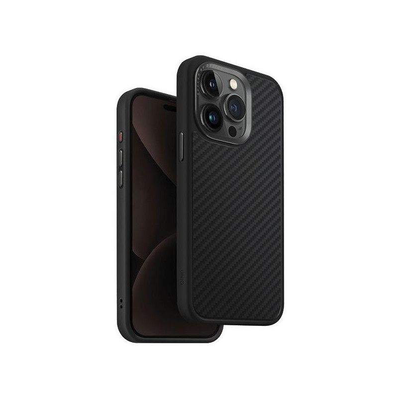 UNIQ Keva Magclick įkrovimo dėklas, skirtas iPhone 15 Pro Max - juodas
