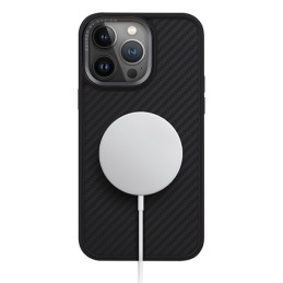 UNIQ Keva Magclick įkrovimo dėklas, skirtas iPhone 15 Pro Max - juodas