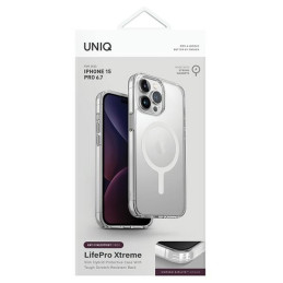 UNIQ LifePro Xtreme Magclick įkrovimo dėklas, skirtas iPhone 15 Pro Max - skaidrus