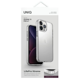 UNIQ LifePro Xtreme Magclick įkrovimo dėklas, skirtas iPhone 15 Pro Max - skaidrus