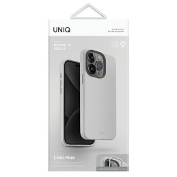 UNIQ Lino Hue Magclick įkrovimo dėklas, skirtas iPhone 15 Pro - šviesiai pilkas