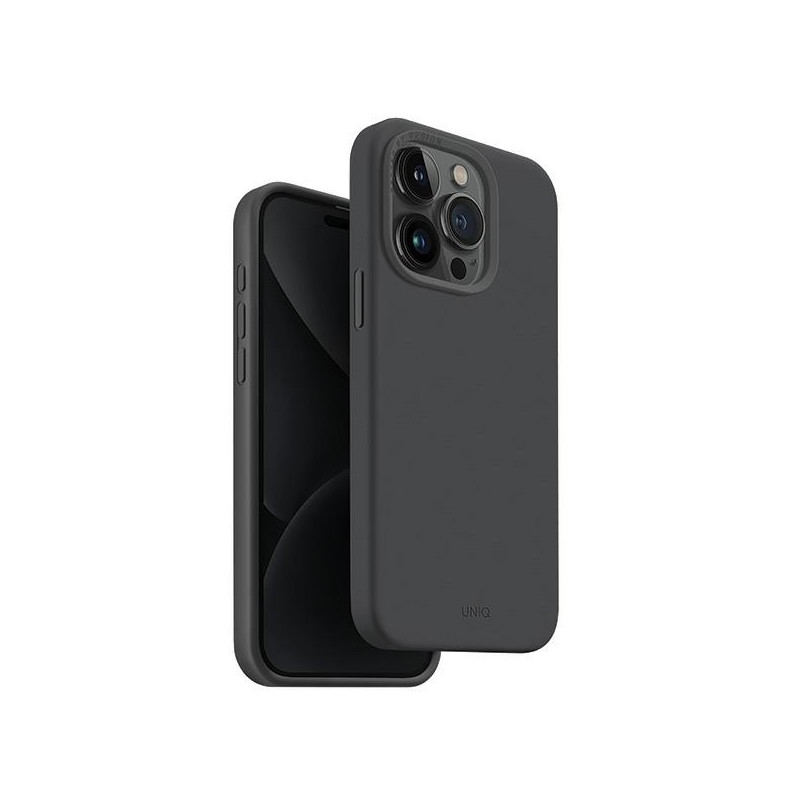 UNIQ Lino Hue Magclick įkrovimo dėklas, skirtas iPhone 15 Pro - pilkas