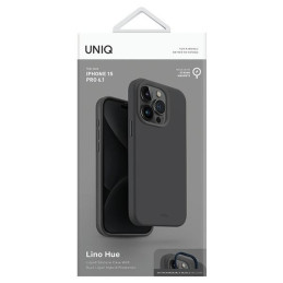 UNIQ Lino Hue Magclick įkrovimo dėklas, skirtas iPhone 15 Pro - pilkas