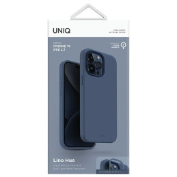 UNIQ Lino Hue Magclick įkrovimo dėklas, skirtas iPhone 15 Pro Max - tamsiai mėlynas