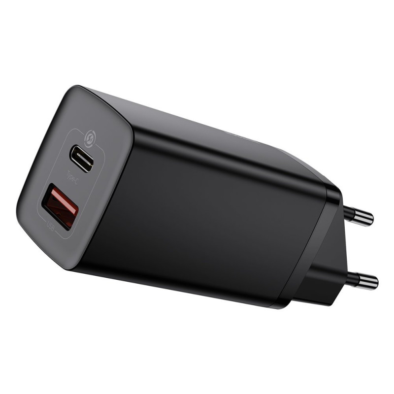 Baseus GaN2 Lite greitas sieninis įkroviklis 65 W USB / USB Type C Quick Charge 3.0 Power Delivery (galio nitridas) juod...