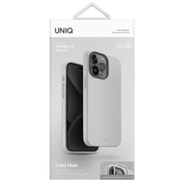 UNIQ Lino Hue Magclick įkrovimo dėklas, skirtas iPhone 15 Pro Max - šviesiai pilkas