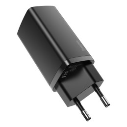 Baseus GaN2 Lite greitas sieninis įkroviklis 65 W USB / USB Type C Quick Charge 3.0 Power Delivery (galio nitridas) juod...