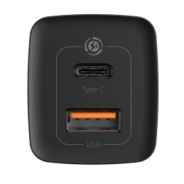 Baseus GaN2 Lite greitas sieninis įkroviklis 65 W USB / USB Type C Quick Charge 3.0 Power Delivery (galio nitridas) juod...