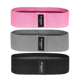 Wozinsky rinkinys iš 3x audinio atsparumo juostų Mini juosta jogos fitneso crossfit pratimams (WFB-01)
