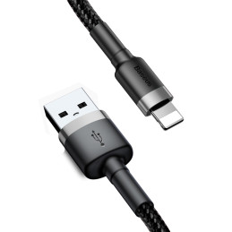 Baseus Cafule USB-A / Lightning 1.5A QC 3.0 kabelis 2 m - juodas