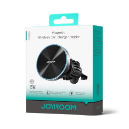 Joyroom magnetinis automobilinis laikiklis 15W belaidis įkroviklis oro ventiliacijai juodas (JR-ZS240 Pro)