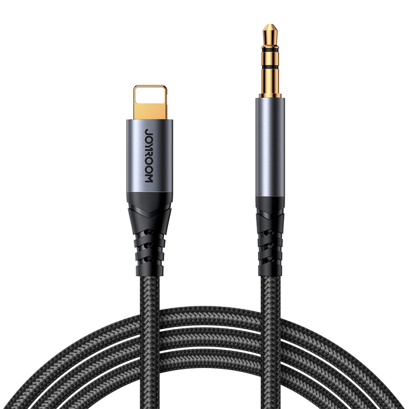 Joyroom Audio Transfer Series SY-A06 mini lizdas 3,5 mm / Lightning kabelis 1,2 m - juodas
