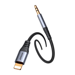 Joyroom Audio Transfer Series SY-A06 mini lizdas 3,5 mm / Lightning kabelis 1,2 m - juodas