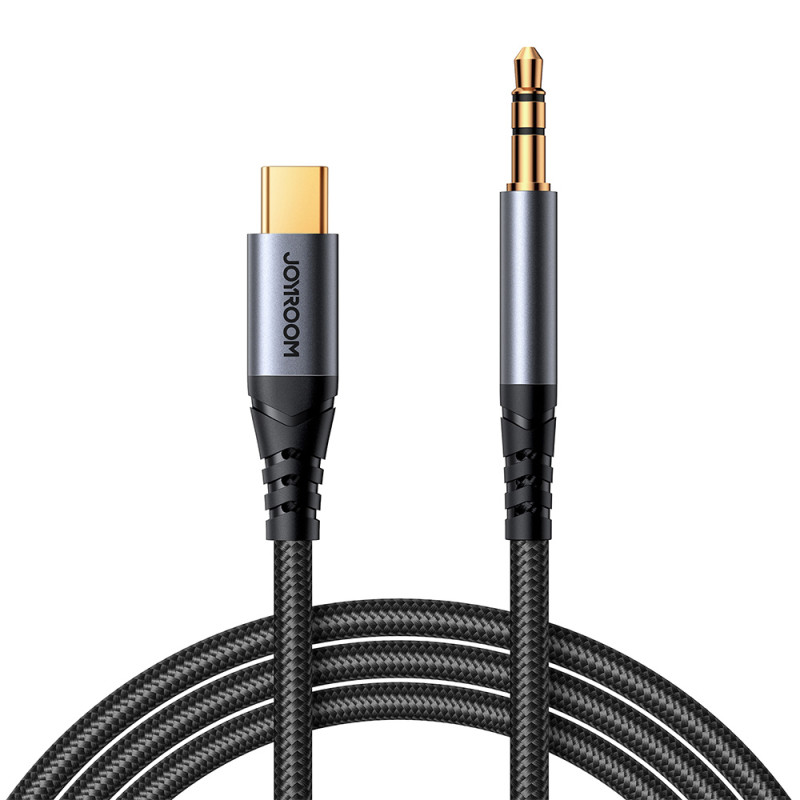 Joyroom Audio Transfer Series SY-A07 mini lizdas 3,5 mm / USB-C laidas 1,2 m - juodas