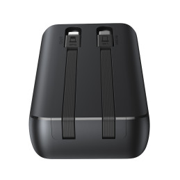 Joyroom JR-PBC06 mini maitinimo blokas su įmontuotais USB-C / Lightning laidais 30W 10000mAh - juodas