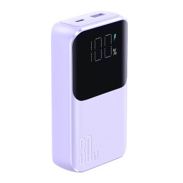 Joyroom JR-PBC06 mini maitinimo blokas su įmontuotais USB-C / Lightning laidais 30W 10000mAh - violetinė
