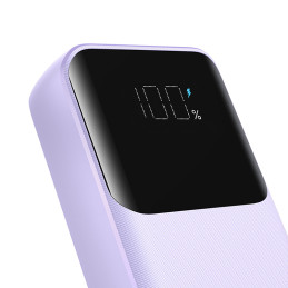 Joyroom JR-PBC06 mini maitinimo blokas su įmontuotais USB-C / Lightning laidais 30W 10000mAh - violetinė