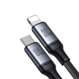 Joyroom Speedy Series S-A21 2in1 USB-C – USB-C / Lightning kabelis 100W 1,5m – juodas