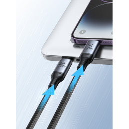Joyroom Speedy Series S-A21 2in1 USB-C – USB-C / Lightning kabelis 100W 1,5m – juodas