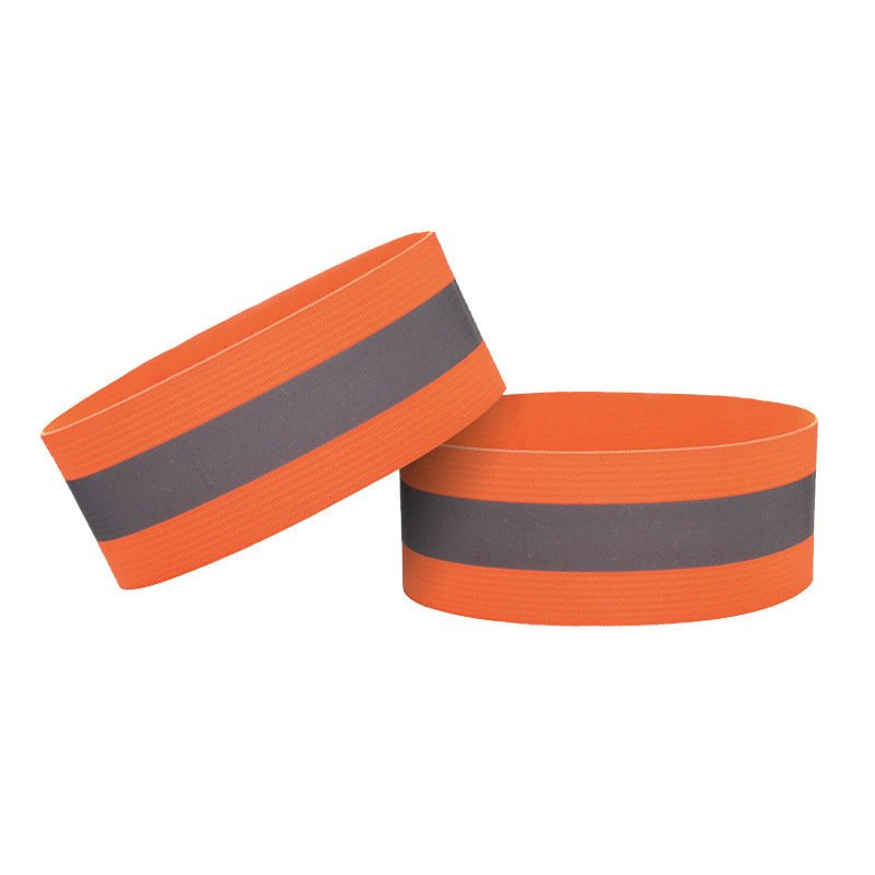 Šviesą atspindinti apyrankė bėgimo dviračiui, Velcro, 4cm, oranžinė