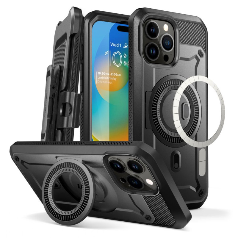 Supcase UB Pro Mag dėklas su MagSafe, skirtas iPhone 15 Pro - juodas